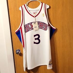 Mens authentic allen iverson mitchell & ness basketball jersey size 4XL New!